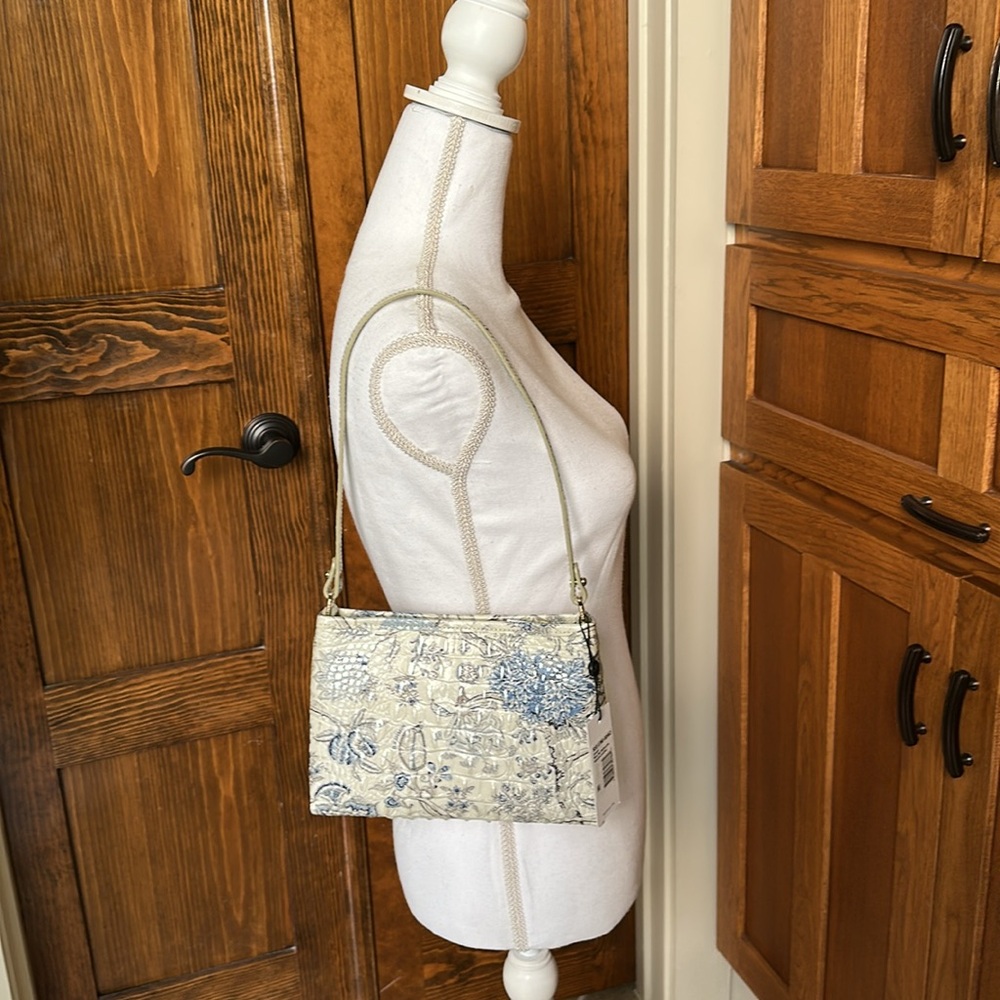 Brahmin Blue Jay Melbourne Lorelei, Blue and Cream Floral Bag - Picture 2 of 13